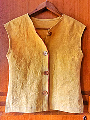  Damen-Bluse aus Ramie in Gelb 
