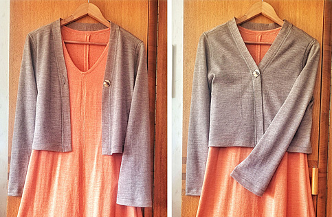  Kurze Damenjacke aus leichtem Sommer-Schurwolljersey 