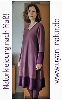  Video Zweifarbiges Kleid aus Wolljersey 